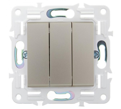 SKANDY Выключатель 3-клавишный 10А SK-V11Sh шампань  SK-V30-0-10-K37  IEK