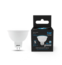 Лампа светодиодная MR16 5W 530lm 6500K GU5.3 LED 1/10/100  101505305  Gauss