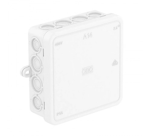 Коробка распределительная A14, 100x100x40 мм, белая (A 14 HF RW)  2000390  OBO Bettermann