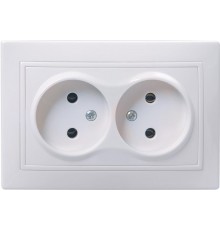 КВАРТА Белый Розетка 2-местный без заземления 10А РС12-2-КБ ERK23-K01-10-DM  GENERICA