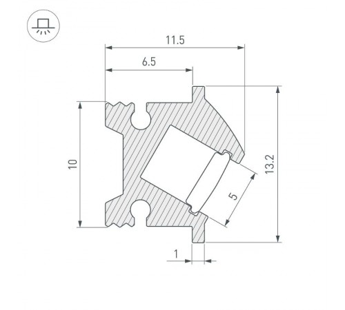 Профиль SL-BEVEL-H12-F13-2000 ANOD BLACK (Arlight, Алюминий)  043749  Arlight