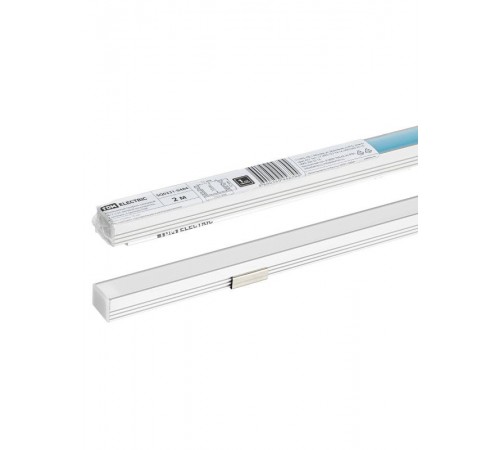 Алюминиевый профиль накладной 1612 (2 м), матовый рассеиватель, 2 заглушки, 4 крепежа  SQ0331-0484  TDM