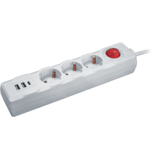 Удлинитель 61 455 NPE-USB01-03-180-ESC-3X1 с/з выкл.3 гн.1.8м USB2.1A 61455 Navigator