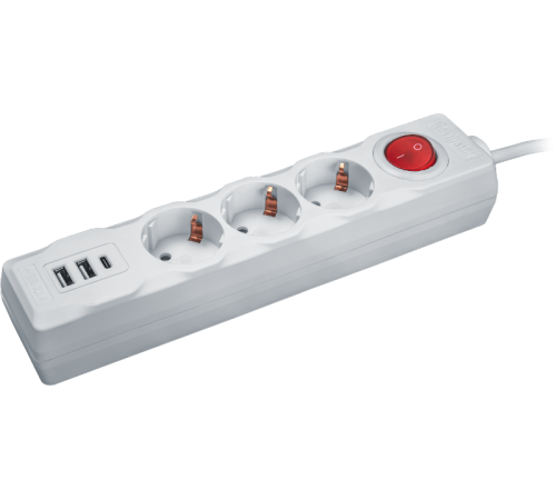 Удлинитель 61 455 NPE-USB01-03-180-ESC-3X1 с/з выкл.3 гн.1.8м USB2.1A 61455 Navigator