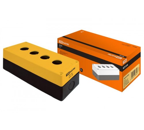 Корпус КП104 для кнопок 4места желтый   SQ0705-0009  TDM