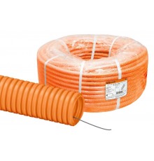 Труба гибкая гофрированная ПНД 63мм с протяжкой легкая (15 м) оранжевая  SQ0413-0017  TDM