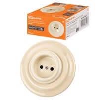 Розетка скрытой установки фарфоровая 2П 10А 250В сл. кость "Болонь"  SQ1820-0321  TDM