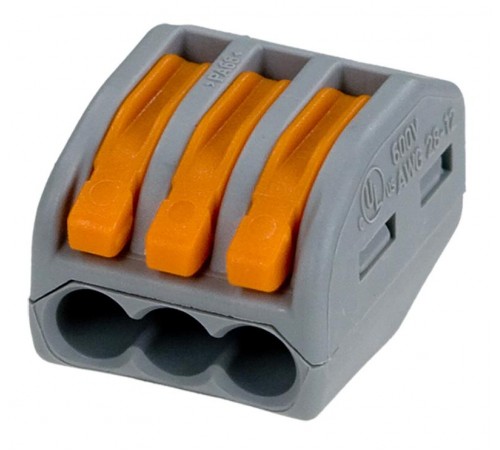 Клемма универсальная 3-проводная 0.08 - 2.5 (4)мм.кв.  222-413  WAGO