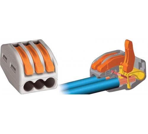 Клемма универсальная 3-проводная 0.08 - 2.5 (4)мм.кв.  222-413  WAGO