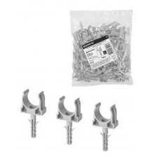 Крепеж-клипса для трубы 20 мм с дюбелем (100 шт.) серая   SQ0405-0092  TDM