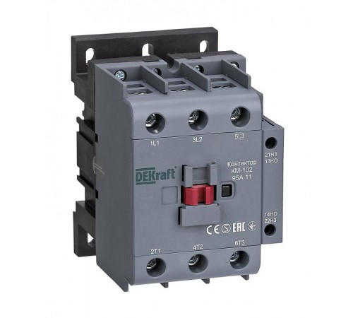 Контактор 95А 380В/400В АС3 АС4 1НО+1НЗ КМ-102  22026DEK  DEKraft