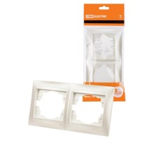 Рамка 2-х постовая горизонтальная перламутр "Лама"  SQ1815-0830  TDM