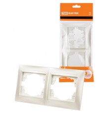 Рамка 2-х постовая горизонтальная перламутр "Лама"  SQ1815-0830  TDM