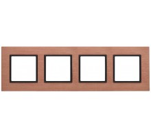 14-5204-14 Рамка на 4 поста, металл, Эра Elegance, медь+антр  Б0034562  ЭРА