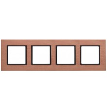 14-5204-14 Рамка на 4 поста, металл, Эра Elegance, медь+антр  Б0034562  ЭРА