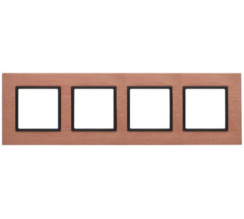 14-5204-14 Рамка на 4 поста, металл, Эра Elegance, медь+антр  Б0034562  ЭРА