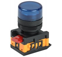 Лампа AL-22TE сигнальная d22мм синий неон/240В цилиндр   BLS30-ALTE-K07  GENERICA