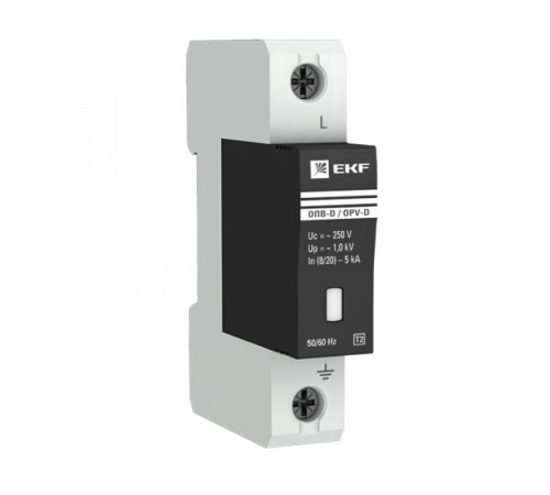Ограничитель импульсных напряжений серии ОПВ-D/1P In 5кА 230В (с сигнализацией) EKF PROxima  opv-d1  EKF