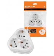 Розетка треугольная 2П+3 открытой установки IP20 16A белая "Ладога"  SQ1801-0138  TDM