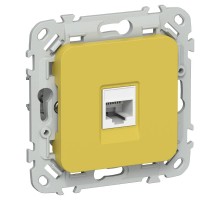 FLITE Розетка компьютерная RJ45 кат.5Е UTP РК5е-1-0-ФлЖК желтый карри  FI-K12-1-K44  IEK