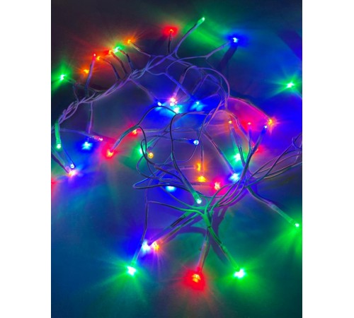Гирлянда светодиодная  Мишура 3.9 м белый провод, мультиколор, ENIN - WM   220V IP20 (24/576)  Б0047972  ЭРА