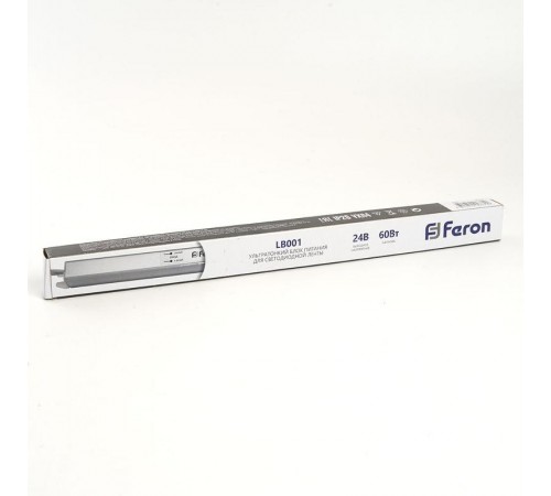 Трансформатор электронный для светодиодной ленты 60W 24V ( ультратонкий драйвер), LB001  48014  FERON