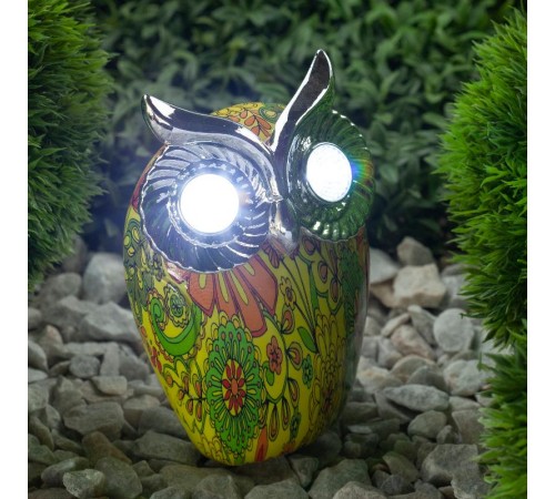 Cветильник садовый декоративный Филин на солнечной батарее ERAFYS01-01 полистоун, 16 см  Б0038494  ЭРА