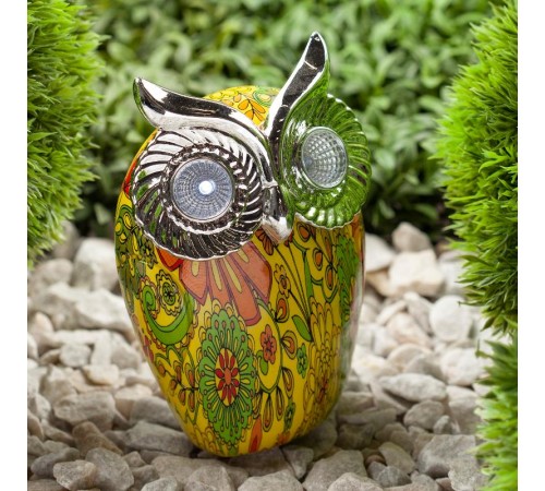 Cветильник садовый декоративный Филин на солнечной батарее ERAFYS01-01 полистоун, 16 см  Б0038494  ЭРА