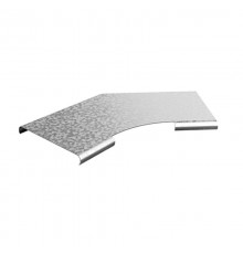 Крышка к углу плоскому плавному универсальному 45 град. к лотку 100, толщ. 1,0 мм, Сендзимир цинк, 020318  КУПТРП45-100-1,0-R100-СЦ   Ostec