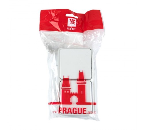 Блок розетка-выключатель 1-кл. 16А с/з с крышкой IP44 белая Прага EKF PROxima  EKRV16-050-10-440  EKF