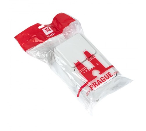 Блок розетка-выключатель 1-кл. 16А с/з с крышкой IP44 белая Прага EKF PROxima  EKRV16-050-10-440  EKF