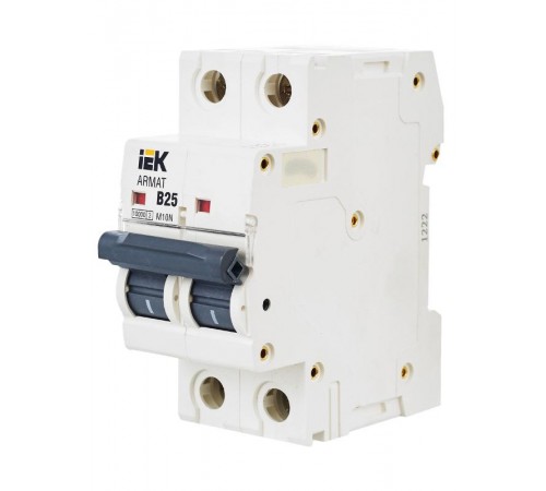 Выключатель автоматический двухполюсный M10N 2P B 25А 10кА ARMAT  AR-M10N-2-B025  IEK