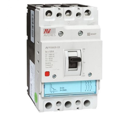 Выключатель автоматический AV POWER-1/3 125А 80kA TR AVERES  mccb-13-125H-TR-av  EKF