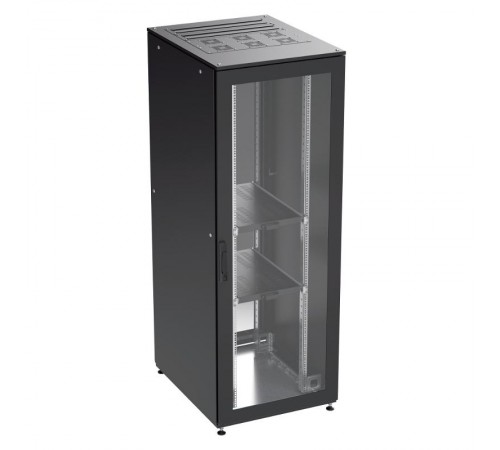 Шкаф собранный напольный 19'' IT-CQE, 47U 600х1200 двери стекло/сплошная, RAL 9005  R5DC4762GSB  DKC