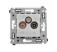 Розетка TV-FM-SAT в стену, "Avanti", "Закаленная сталь"  4404533  DKC