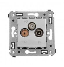 Розетка TV-FM-SAT в стену, "Avanti", "Закаленная сталь"  4404533  DKC