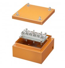 Коробка распределительная стальная FS огн.IP66,150х150х80мм,6р,450V,20A,10мм.кв, нерж.контакт с гладкими стенками и клеммниками  FSK30610  DKC