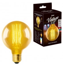 Лампа накаливания ЛОН Vintage IL-V-G80-60/GOLDEN/E27 VW01  "шар". нити VW  UL-00000478  Uniel