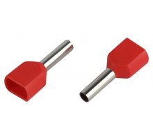 Наконечник-гильза ЭРА NO-225-73 (двойной) НШвИ(2) 1,0-8 с изолированным фланцем (упаковка 500 шт.)   Б0063344  ЭРА