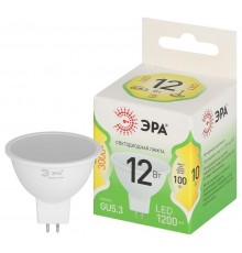 Лампа светодиодная  GREEN LINE LED MR16-12W-830-GU5.3 GL GU5.3 12 Вт софит теплый свет  Б0066978  ЭРА