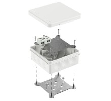 Коробка огнестойкая разветвительная для о/п двухкомпонентная 60-0303-FR6.0-4-2-Р Е15-Е60 RAL9003 100х100х40 (16 шт/кор)  60-0303-9003-FR6.0-4-2-Р  П