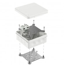 Коробка огнестойкая разветвительная для о/п двухкомпонентная 60-0303-FR6.0-4-2-Р Е15-Е60 RAL9003 100х100х40 (16 шт/кор)  60-0303-9003-FR6.0-4-2-Р  П