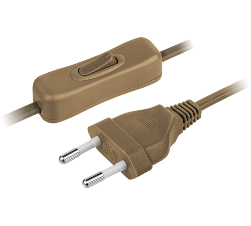 Шнур 61 721 NPS-FS-170-2x0.5-BR 1.7м с выкл. коричневый 61721 Navigator