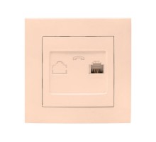 Валенсия розетка телефонная RG-11 1-местная кремовая EKF PROxima   EWT01-034-20   EKF