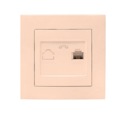 Валенсия розетка телефонная RG-11 1-местная кремовая EKF PROxima   EWT01-034-20   EKF