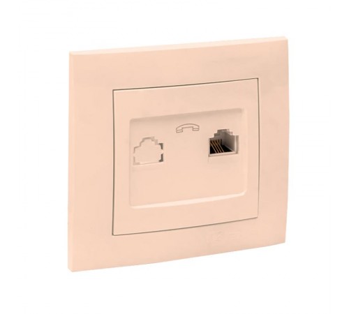 Валенсия розетка телефонная RG-11 1-местная кремовая EKF PROxima   EWT01-034-20   EKF