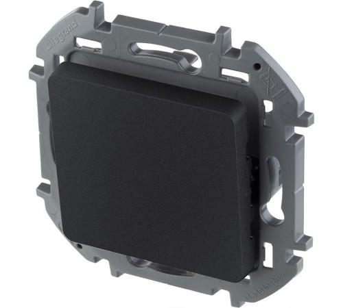 Inspiria Антрацит Переключатель без фиксации (кнопка) с Н.О./Н.З. контактом 6 A С/У без рамки  673693  Legrand