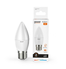 Лампа светодиодная LED 6Вт E27 220В 2700К Elementary свеча  33216  Gauss