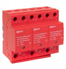 Устройство защиты от импульсных перенапряжений Класс 1 Iimp 25kA (10/350s) 3P  spd-t1-3p  EKF