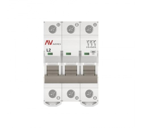 Выключатель автоматический AV-10 DC 3P 2A (L) 10kA AVERES  mcb10-DC-3-02L-av  EKF